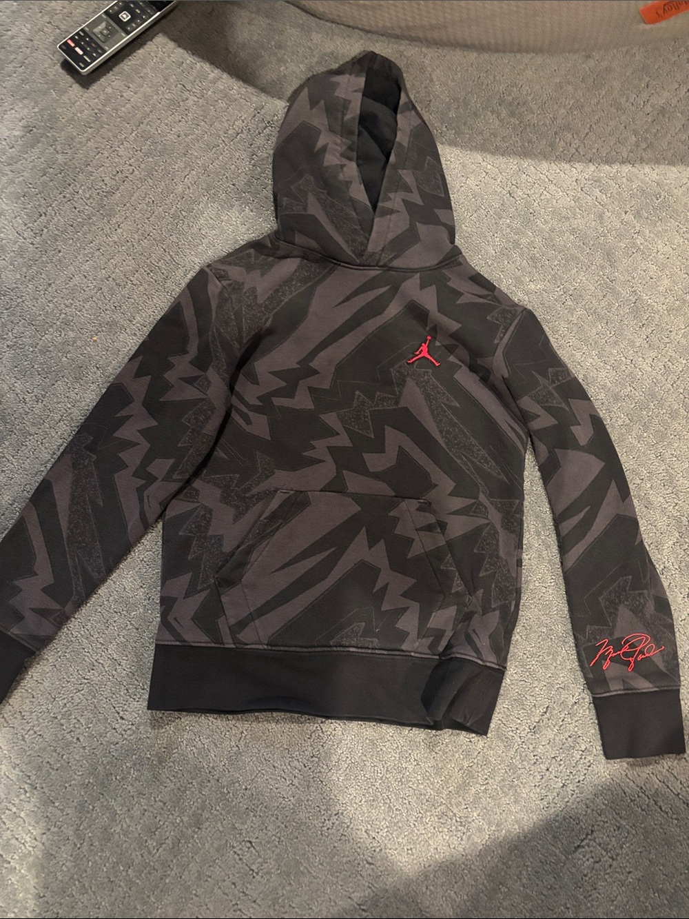 Jordan Black & Dark Gray Geometric sweat outfit with Red Jumpman